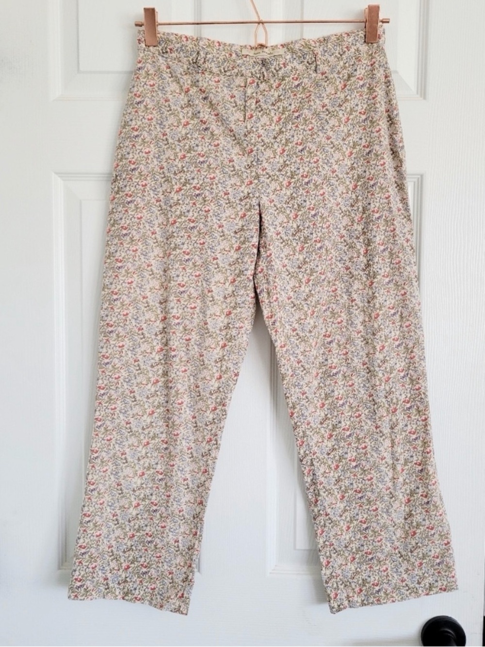 Free People‎ Cropped Floral Cotton Pants